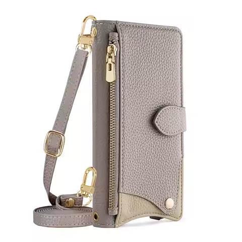 Shoulder Zipper Wallet Case For Tecno Camon 40 Premier 30S 30 20 Pro 19 Neo Luxury Multi 3 Cards Leather Mirror Flip Cover
