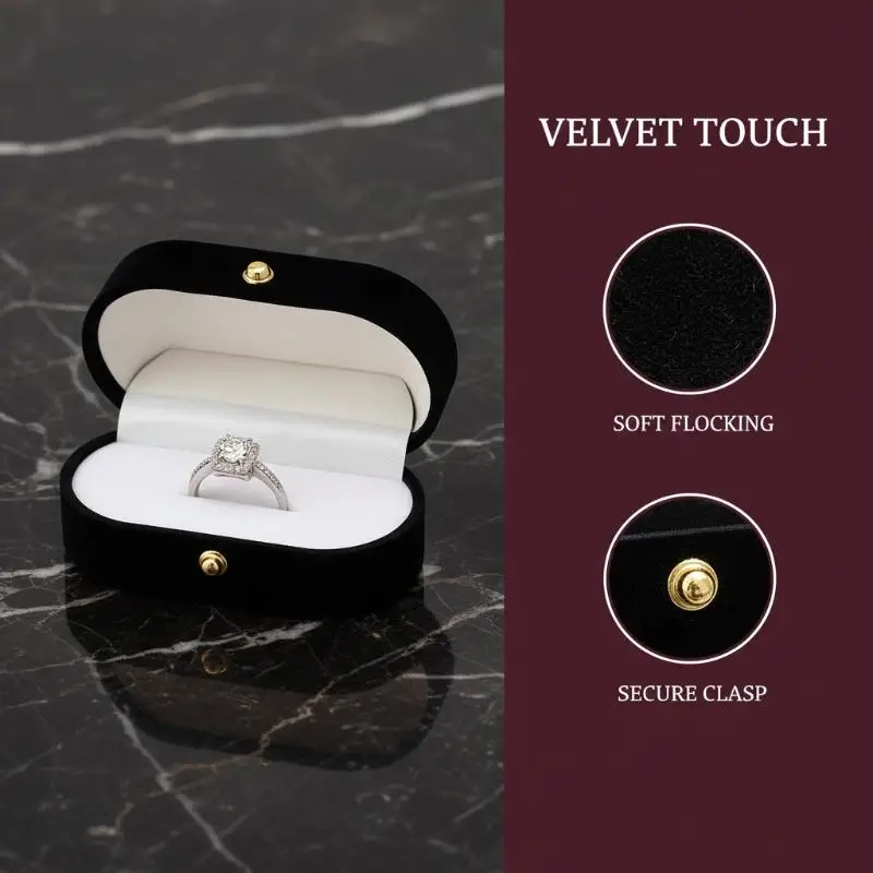 1 PCS Felt Ring Box Mini Portable Ear Stud Jewelry Box Wedding Ring Pair Box Jewelry Storage Box