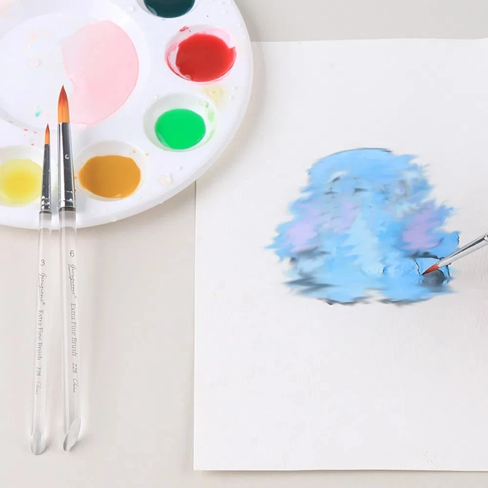 

6pcs Soft Hair Painting Brush Set Different Shape Smooth Strokes Watercolor Drawing Brushes Wooden Handle Oil Acrylic Painting