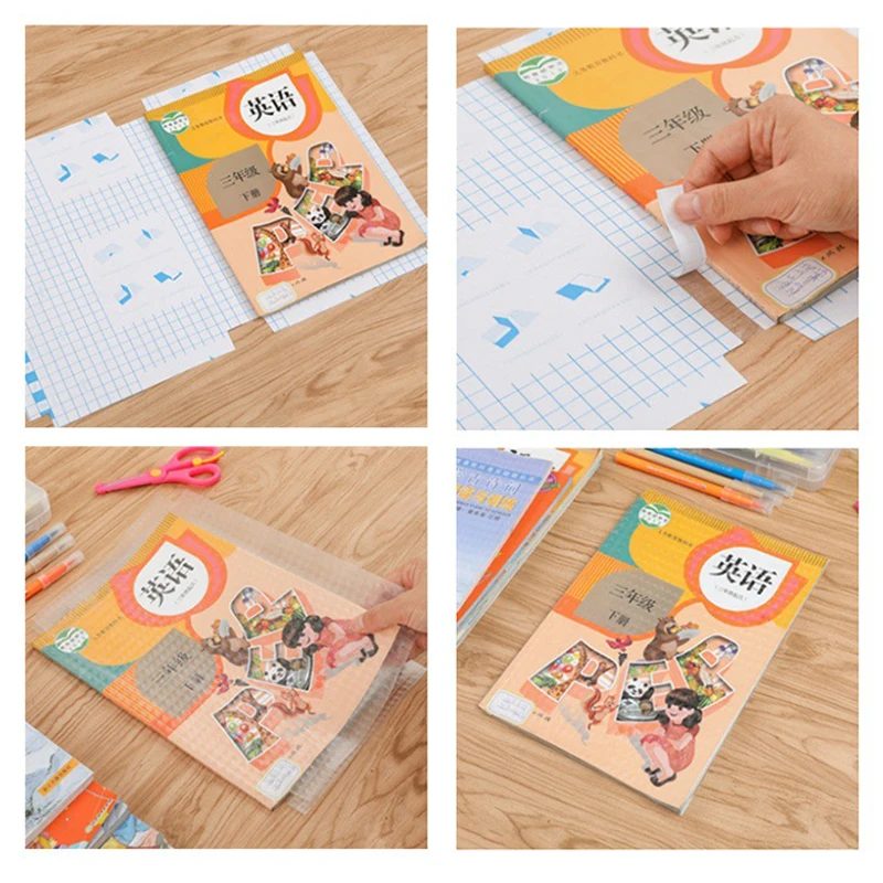 10/30PCS Transparent Adjustable Self-Adhesive Book Cover Wrap Textbook Cover Book Protective Skin Sleeve School Student Supplies