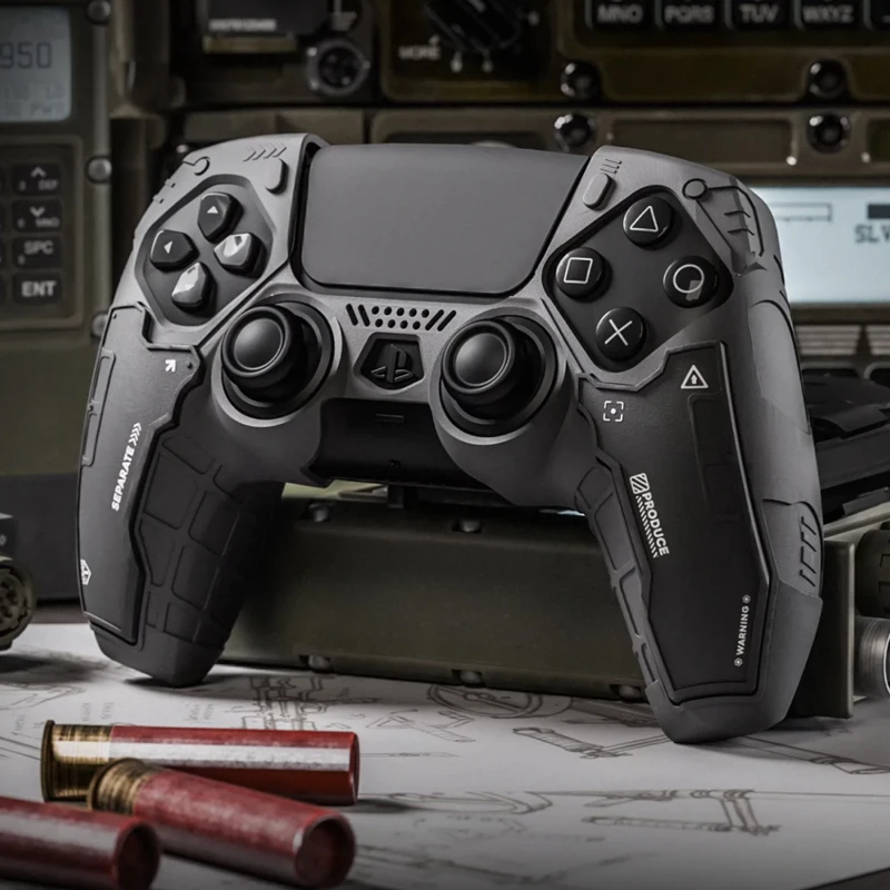 Tactical Mecha Matte Silicone Soft Protector Sticker Skin For Sony Dualsense 5 PS5 Controller Case Thumb Stick Grip Cap Cover