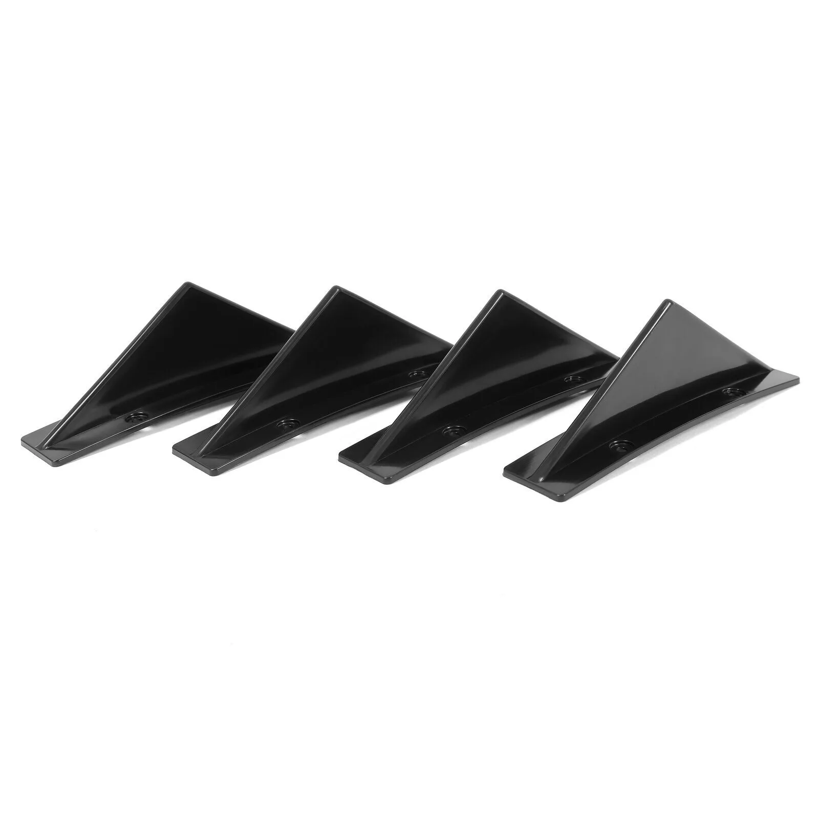 4 PCS Universal Rear Bumper Diffuser Shark Fin Spoiler Lip Splitter Glossy Black view 4