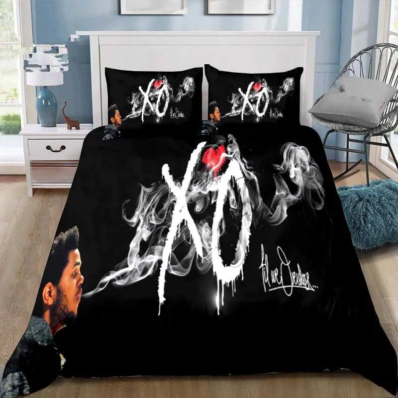 XO The Weeknd All Season Twin Bedding Set 3 Piece Comforter Set Bed Duvet Cover Double King Bedding Set