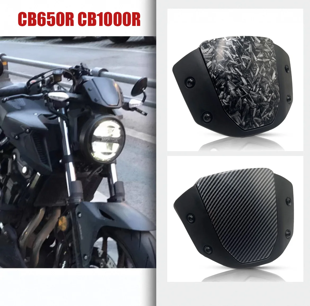 

Motorcycle Windshield Windscreen For Honda CB650R cb650r CB 650 R 650R 2024 2025 Front Sport Wind Deflector Cover With Bracket