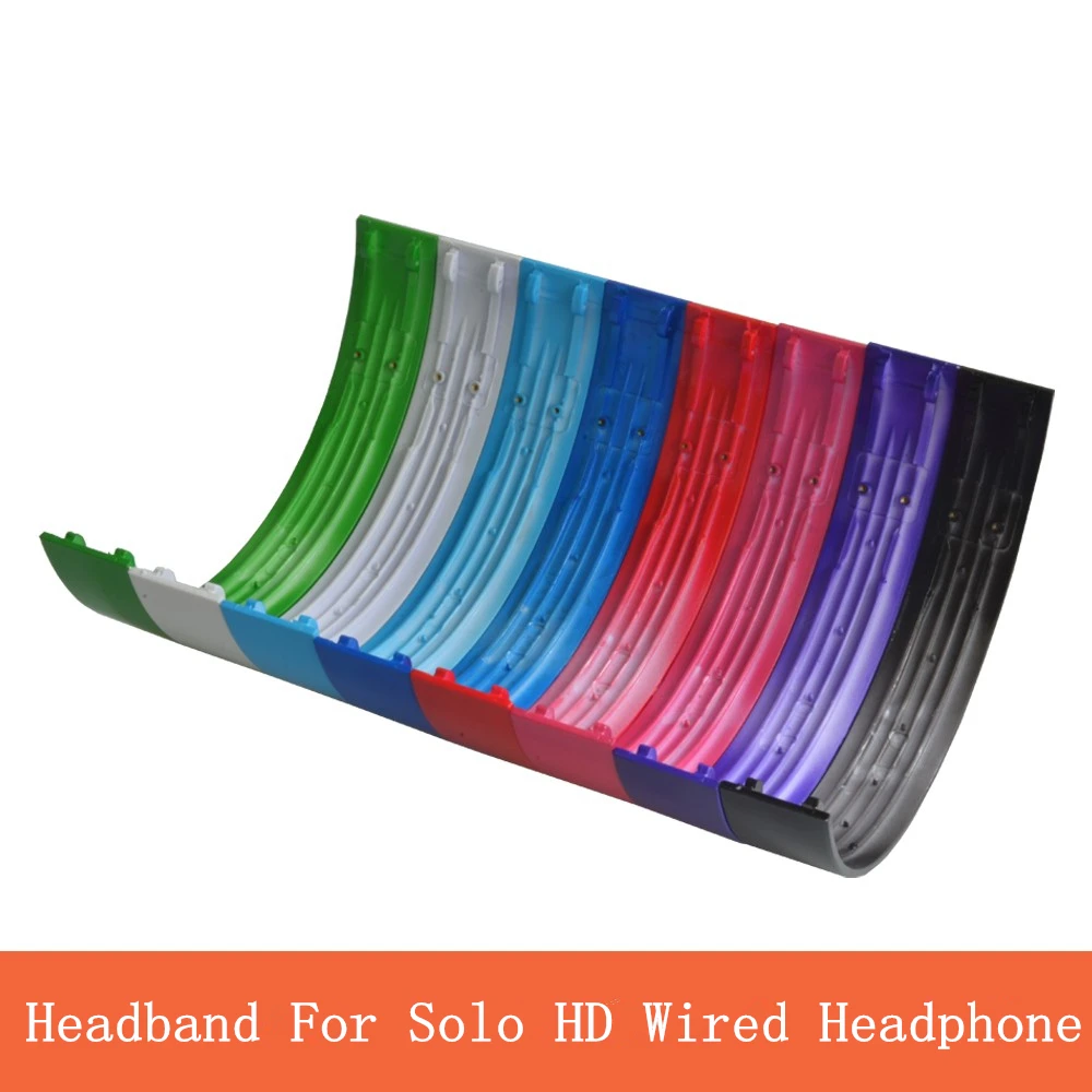 Substituição Peças de fone de ouvido Top Headband Arc para Beat Solo HD Wired Headphones Capacetes de plástico Shell Superfície Brilhante