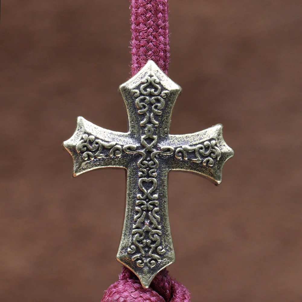 Knights Templar Cross Brass Knife Beads EDC Outdoor DIY Paracord Handmade Woven Lanyard Pendants Umbrella Rope Bracelet Charms view 3