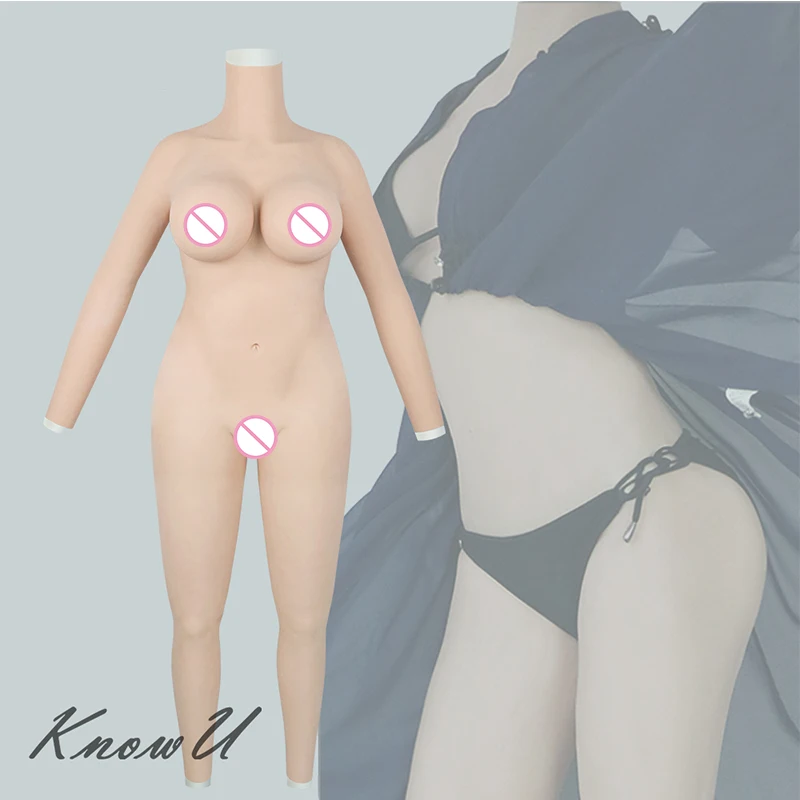 KnowU Shemale C E G H Cup Full Bodysuit Silicone Fake Boobs Crossdress Transgender Transvestites MTF Cosplay Breast Forms