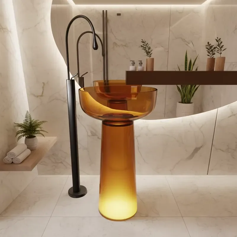 Luxury Portable Freestanding Washbasin High Standard Hotel Bathroom Sink Custom Color