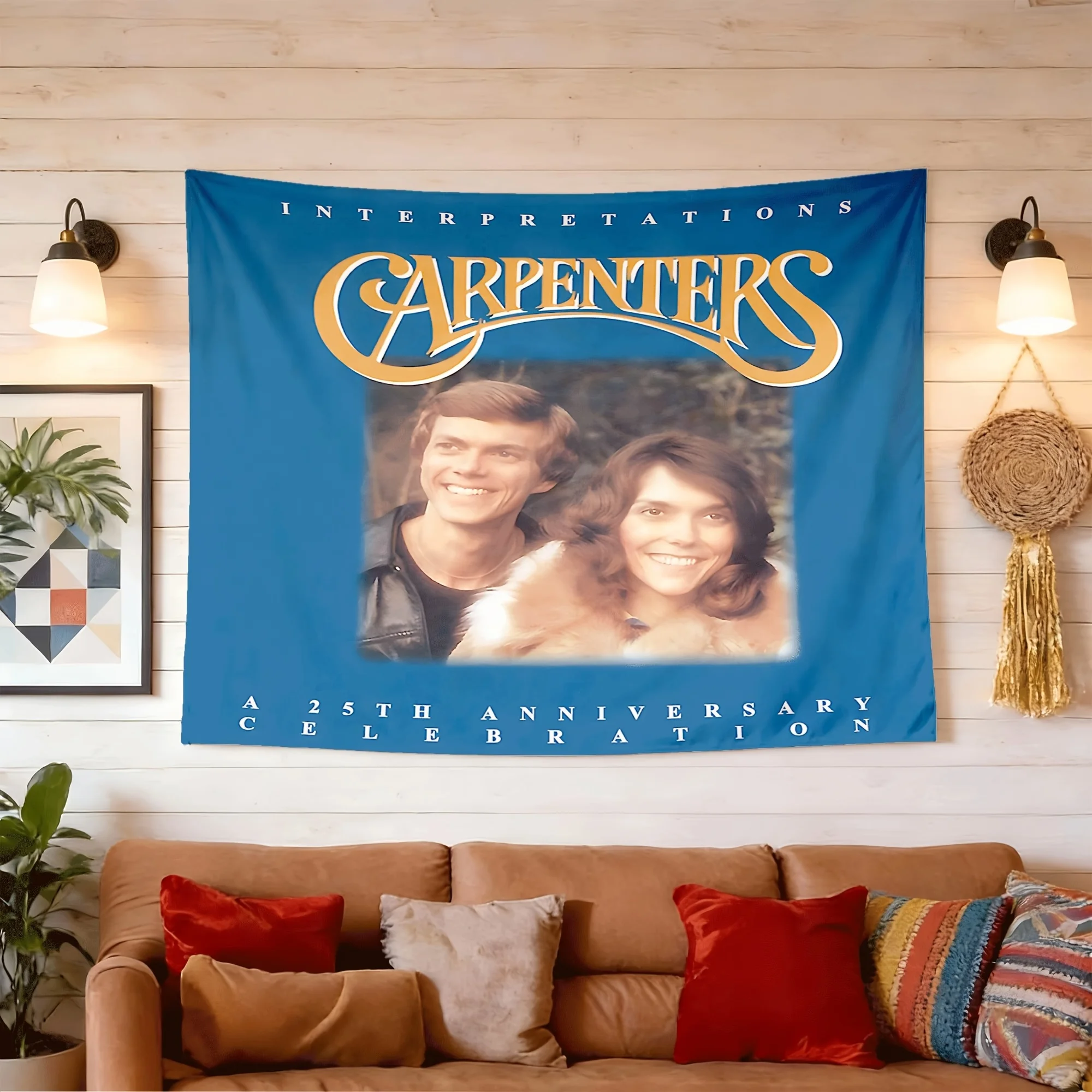 A Carpenters Promotional Peach Skin Wall Tapestry for Horizontal Interior Wall Hanging in Men's Bedrooms, Dormitories, or Game Rooms