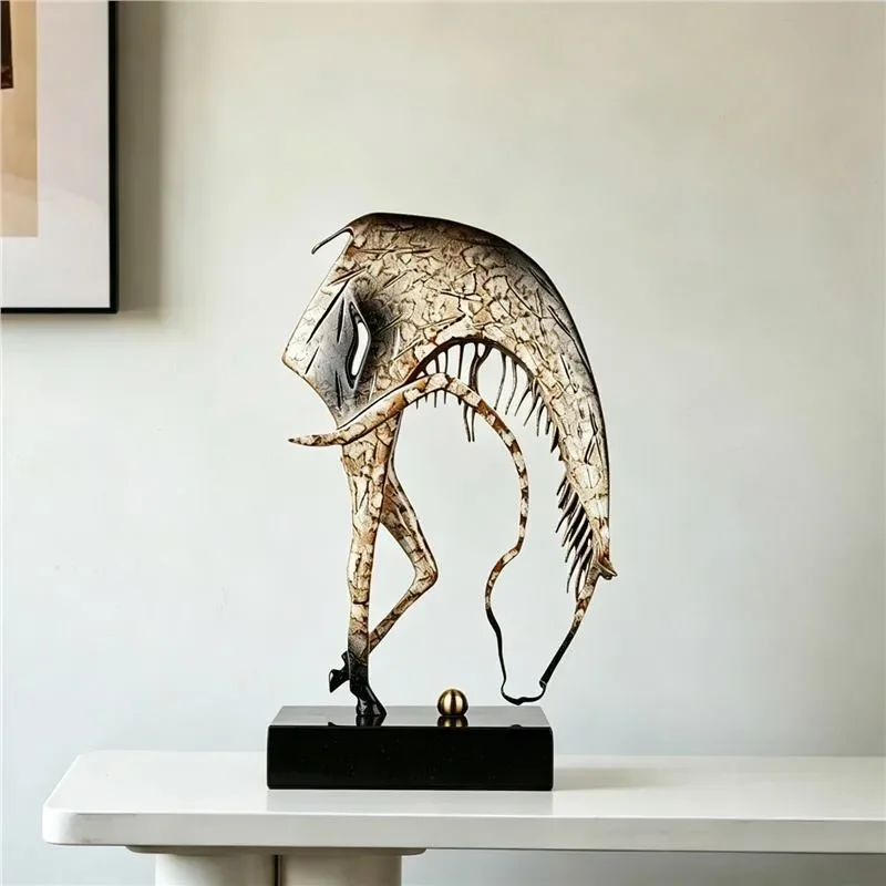 Nordic Abstract Horse Sculpture Modern Minimalist Home Decor Living Room Study Art Ornament Luxury Figurine Statue for Shelf