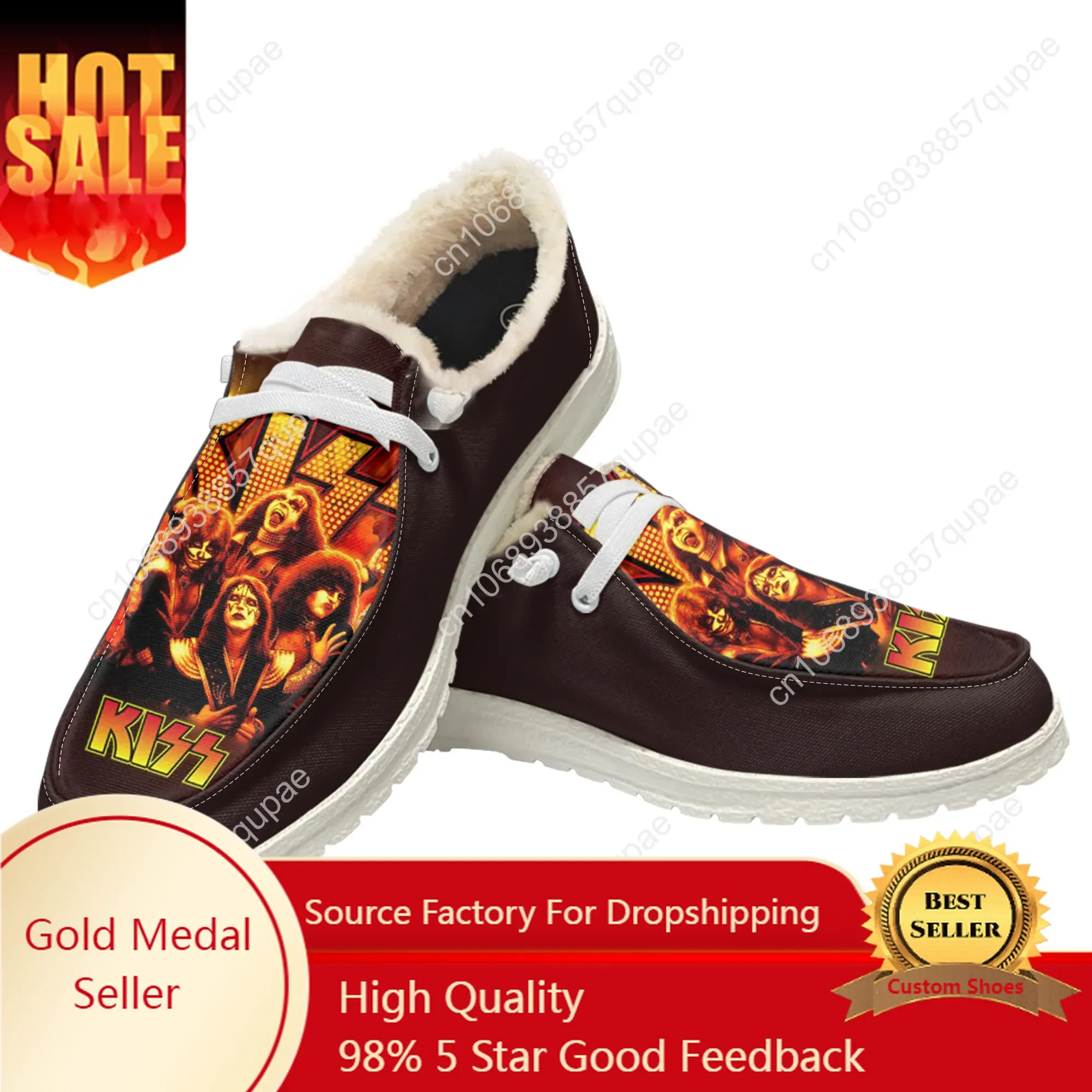 Heavy Metal Rock Band Kiss Casual Shoes Flat Shoe Men Woman Breathable Casual Outdoor Lightweight Footwear Custom Made Shoe