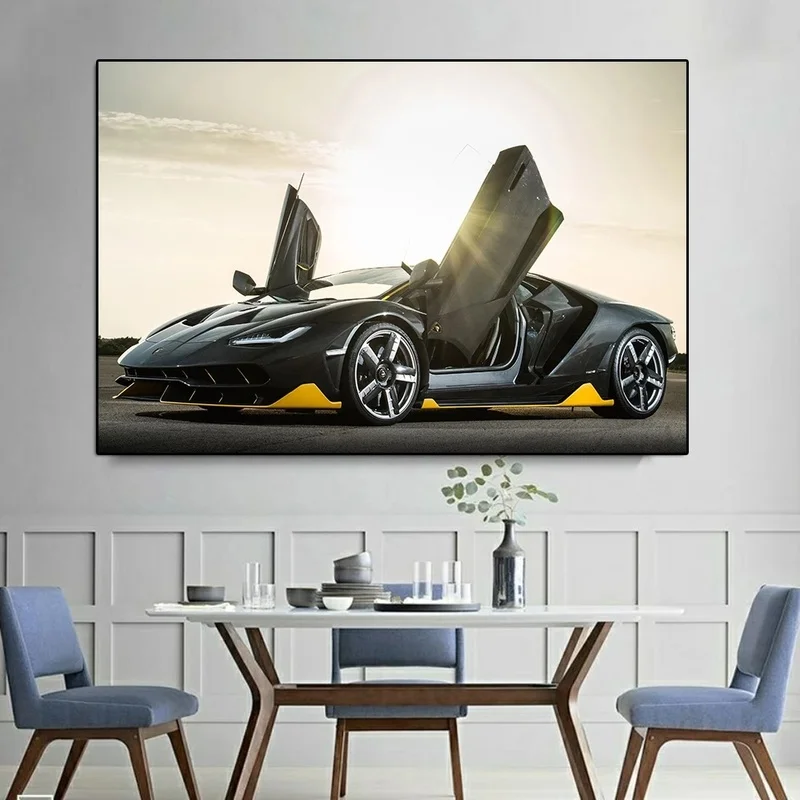 Luxury Car Sports Car Supercar Poster and Print City Night Landscape Canvas Painting Wall Art Picture for Living Room Home Decor