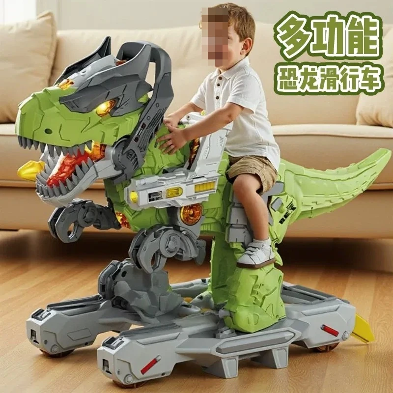 Electric Overlord Dinosaur Inertia Gliding Sound and Light Spray Mounted Toy Car Boy June 1 Gift
