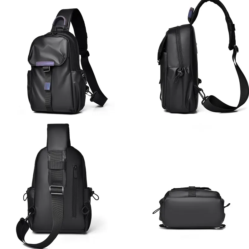 กระเป๋าคาดหน้าอกกันน้ําผู้ชาย Oxford Casual แฟชั่นกระเป๋าสะพายข้างแนวทแยงสีเรียบง่าย