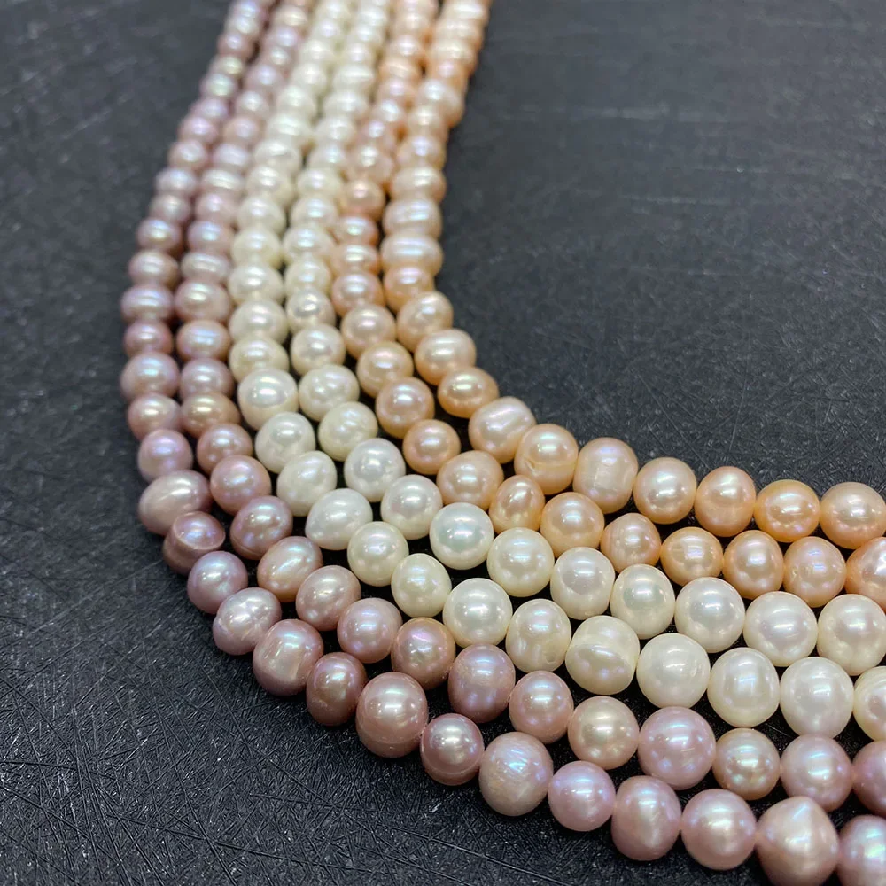 Natural Freshwater Pearl Bead AA Grade White Pink Purple Round Loose Spacer Beads Jewelry Making DIY Necklace Earrings 3mm