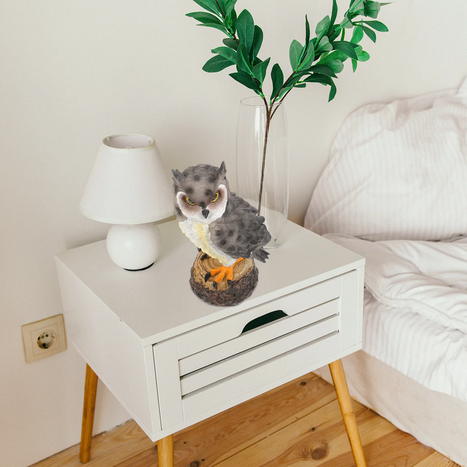 

Decorations Owl Resin Crafts Figurine Garden Sculpture Cartoon Figurines Grey Ornament Outdoor