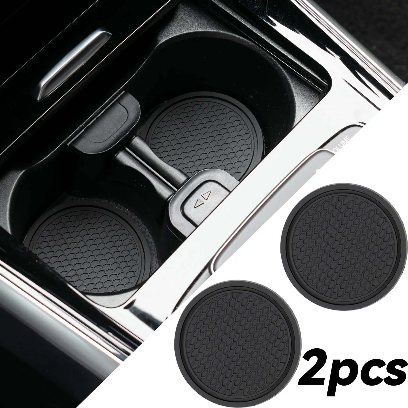 2 SZTUK Uniwersalny czarny samochodowy uchwyt na kubek Wkładka pod kubek Antypoślizgowe maty do VW Honda Volvo Tesla Toyota Audi BMW Akcesoria