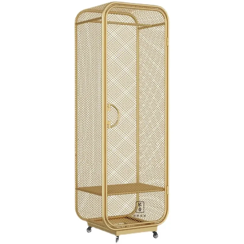 CX corner small apartment mobile installation-free overall very narrow metal hanging wardrobe