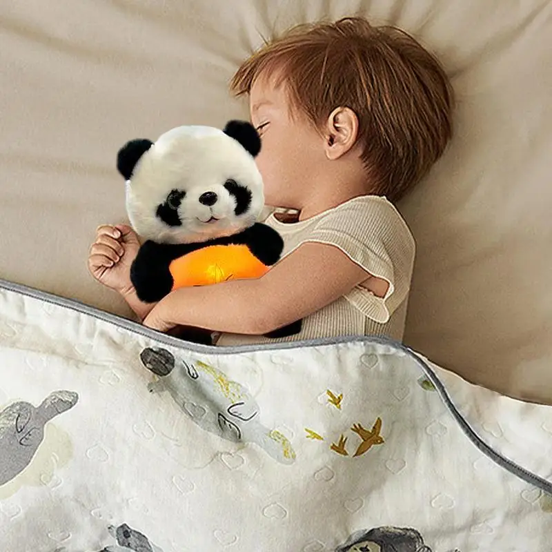 For Refer To Description  Breathing Panda Sleep Buddy Soothing Plush Figure Toys With Breathing Light Sleeping Plush Soft Music