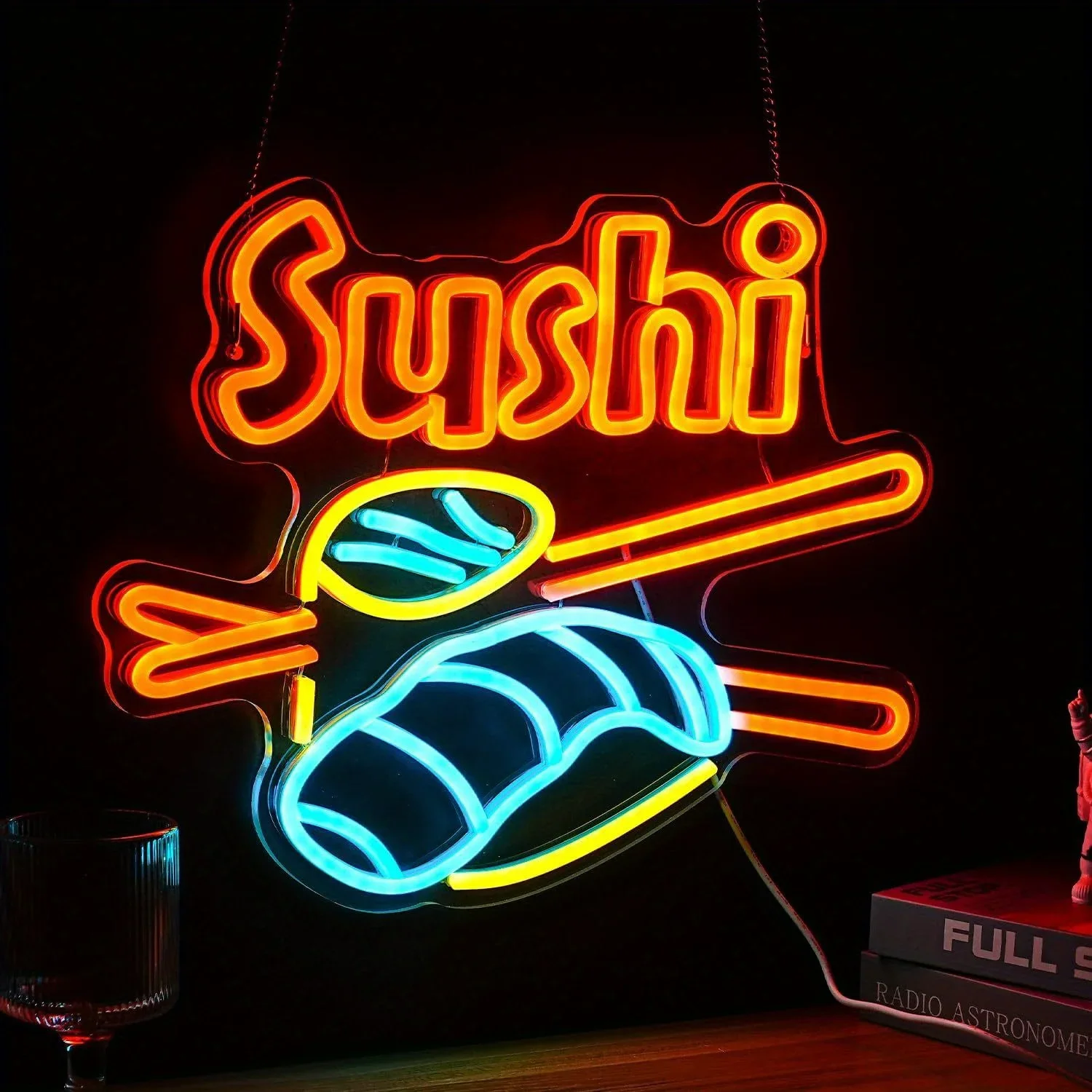 Sushi Neon Sign LED Sushi Light Sign Wall Decoration USB Powered Bright Neon Sushi Sign Shops Sushi Restaurant Kitchen Party