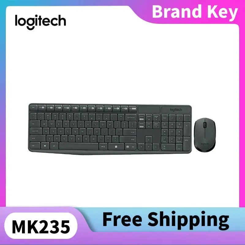 

Logitech MK235 USB Wireless Keyboard Mouse Silent Keys Ultra-thin Design Compatible Laptopssuitable Home Office Environment
