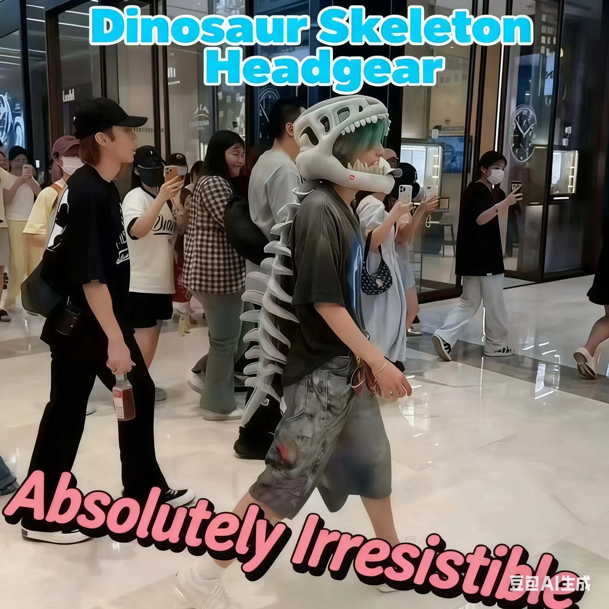 

2025 Hot Sale Funny Dinosaur Skeleton Plush Hat Cute Cosplay Prop Viral Photo Gadget Unique Gift