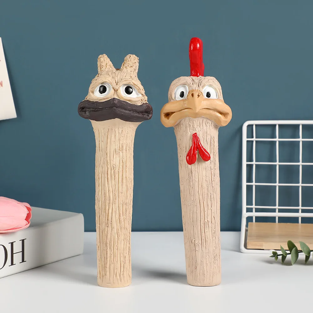 

Креативное украшение для сада, балкона, керамики, интересные поделки из смолы, забавная голова страуса, зеленые растения, принадлежности для украшения рабочего стола