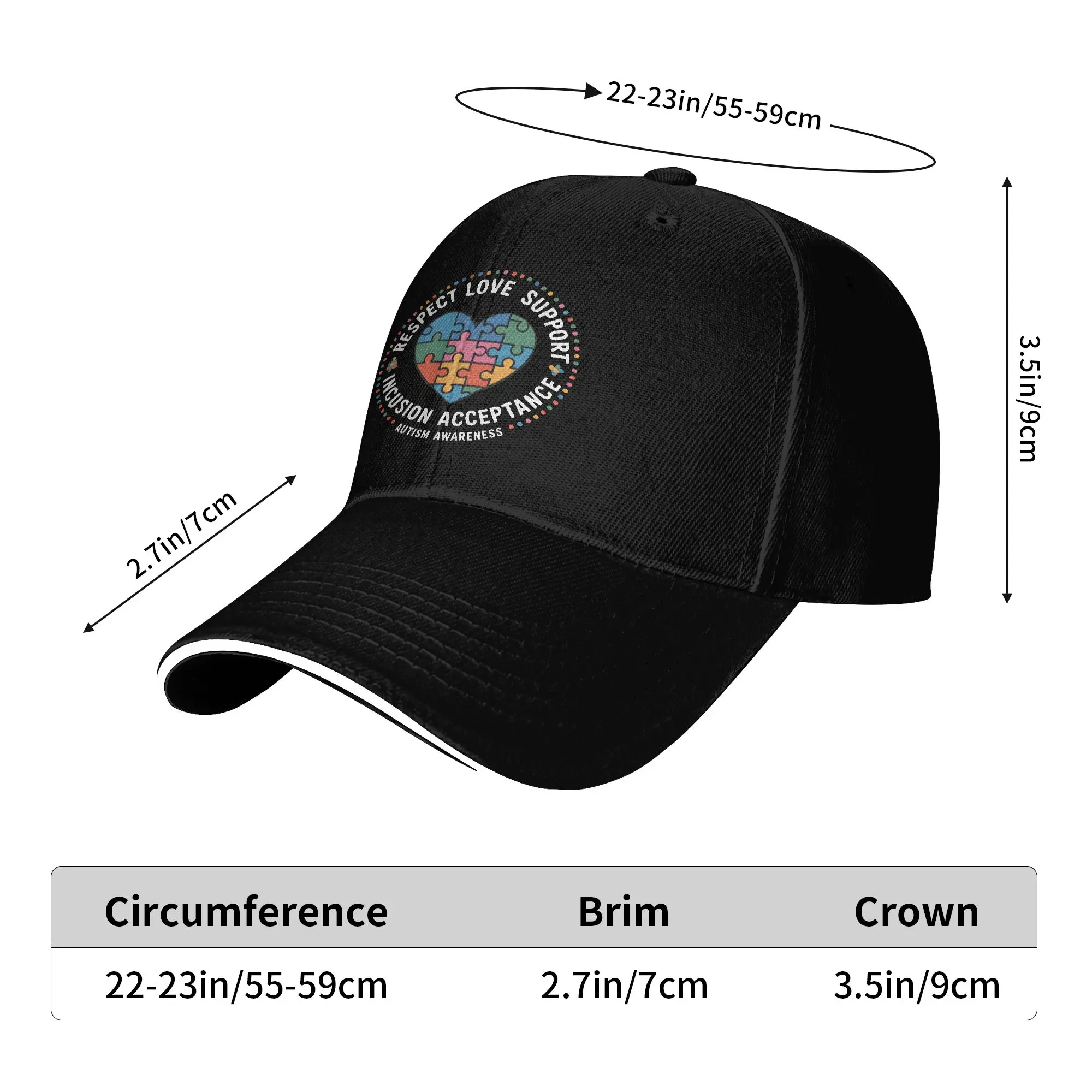 Autism Awareness  Blue Autism  Casual Baseball Cap  Tennis Skate Hip Hop Hats Spring Adjustable Men Women Fashion Baseball Caps