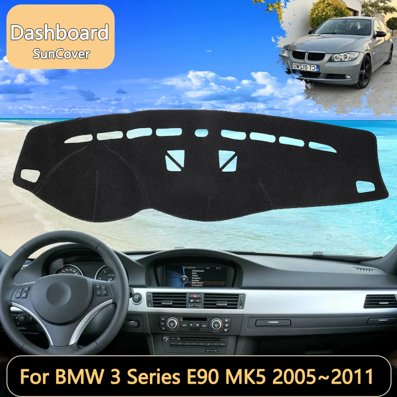 

Для BMW 3 серии E90 MK5 2005 ~ 2011 2006 2007 коврик для приборной панели автомобиля, солнцезащитные козырьки, внутренний ковер, противоскользящие автомобильные аксессуары
