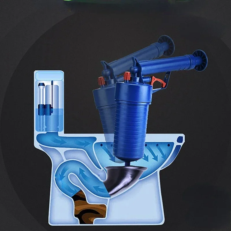 

Трубный плунжер, разблокировщик слива воздуха высокого давления, бластер, пневматические плунжеры для туалета, душа, раковины, инструмент для блокировки слива в полу