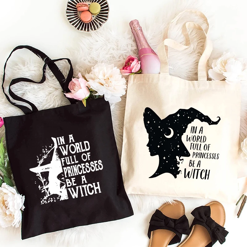 Witch Face Style Bags Women Halloween Party Collapsible Tote Bags Y2K Fashion Shopping Bags Casual Women\'s Handbags