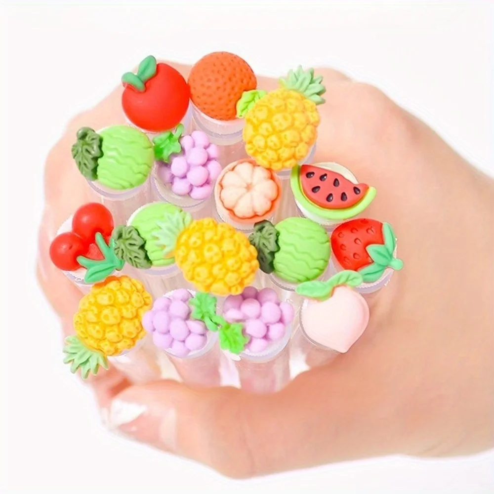 Zestaw 10 szt. szczoteczek do rzęs Fruit Collection, szczoteczki wielokrotnego użytku do rzęs, tubki, spoolies, szczoteczki do przedłużania rzęs, aplikatory, narzędzia do makijażu