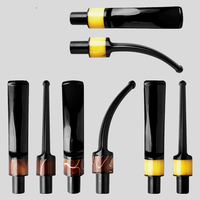 9mm Flue Smoking Pipe Specialized Bent/Straight Mouthpiece Acrylic Mouthpiece/Nozzle for Briar Wood Tobacco Pipe