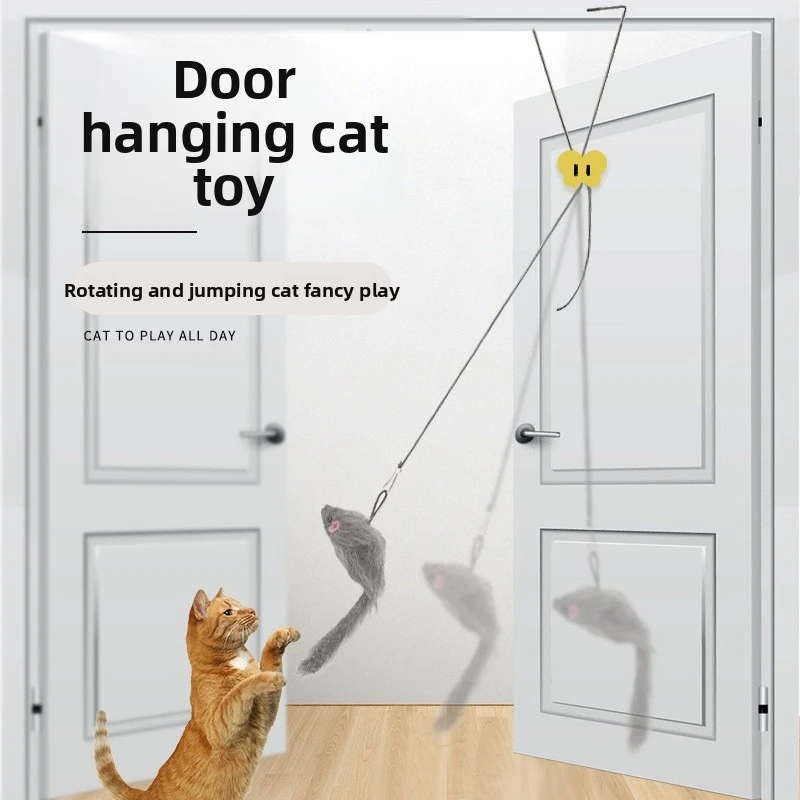 Door-hanging cat toy, TikTok version, reinforced and bite-resistant cat teaser stick, self-entertaining for, available wholesale