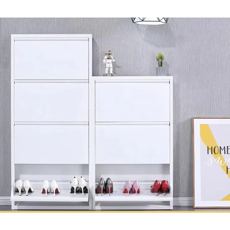 Zapatero de diseño Simple, cubo abatible de acero ultrafino, conjunto de gabinete para zapatos, colgante de pared, Arca pequeña para porche familiar