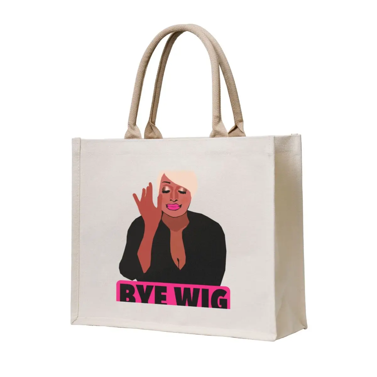 

NENE LEAKES Bye Wig RHOA (Real Housewives of Atlanta) Tote cute tote Women's shopping Canvas Tote cute pouch Women's bags