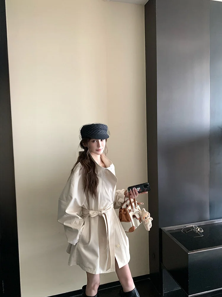 Skk Store Norway - Abrigo ligero de algodón de lujo, cortavientos Briti Sle, abrigo de longitud media con cuello alto y manga larga