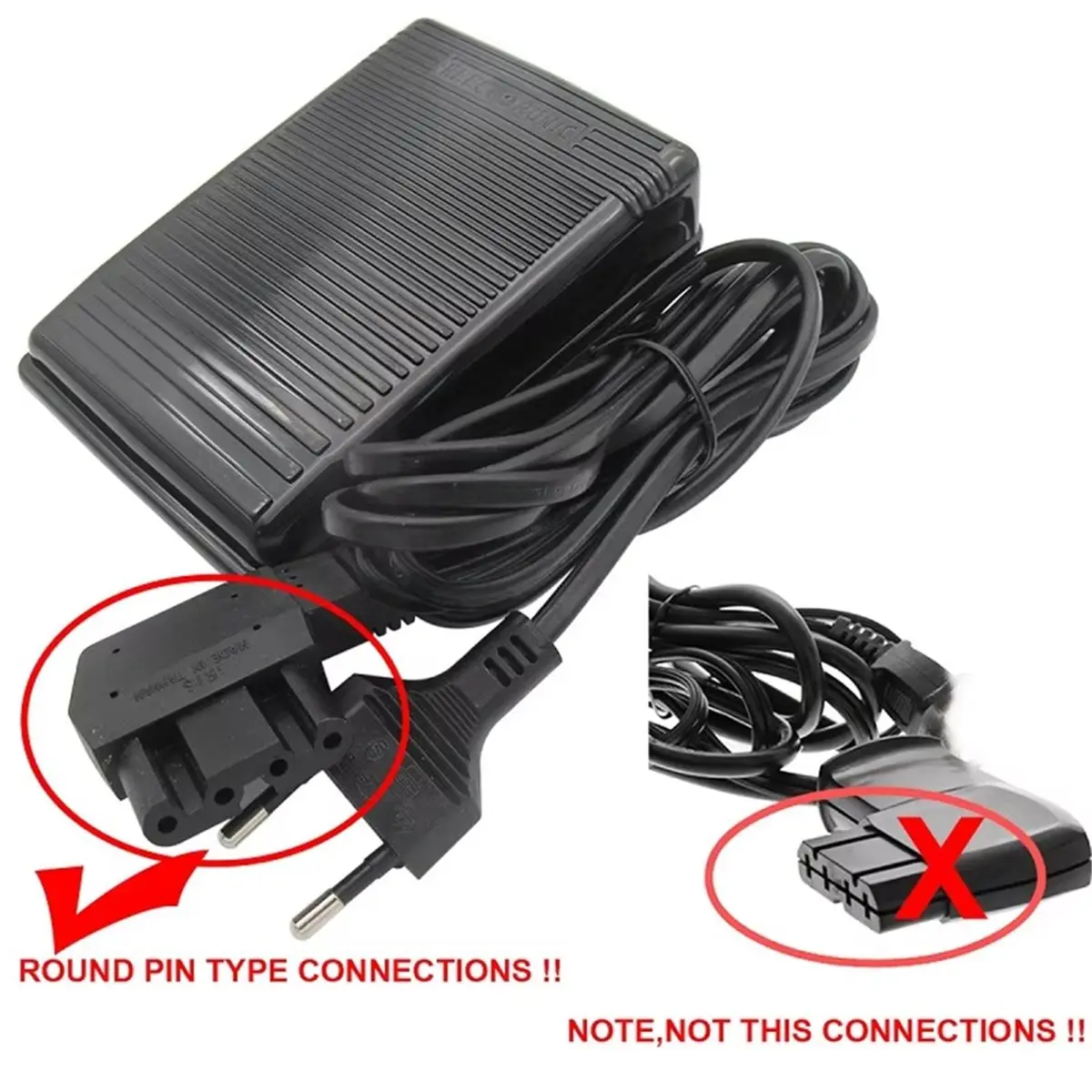 Sewing Machine Foot Pedal Controller with Power Cord - Compatible with 800, 810, 811, 817 Models EU Plug