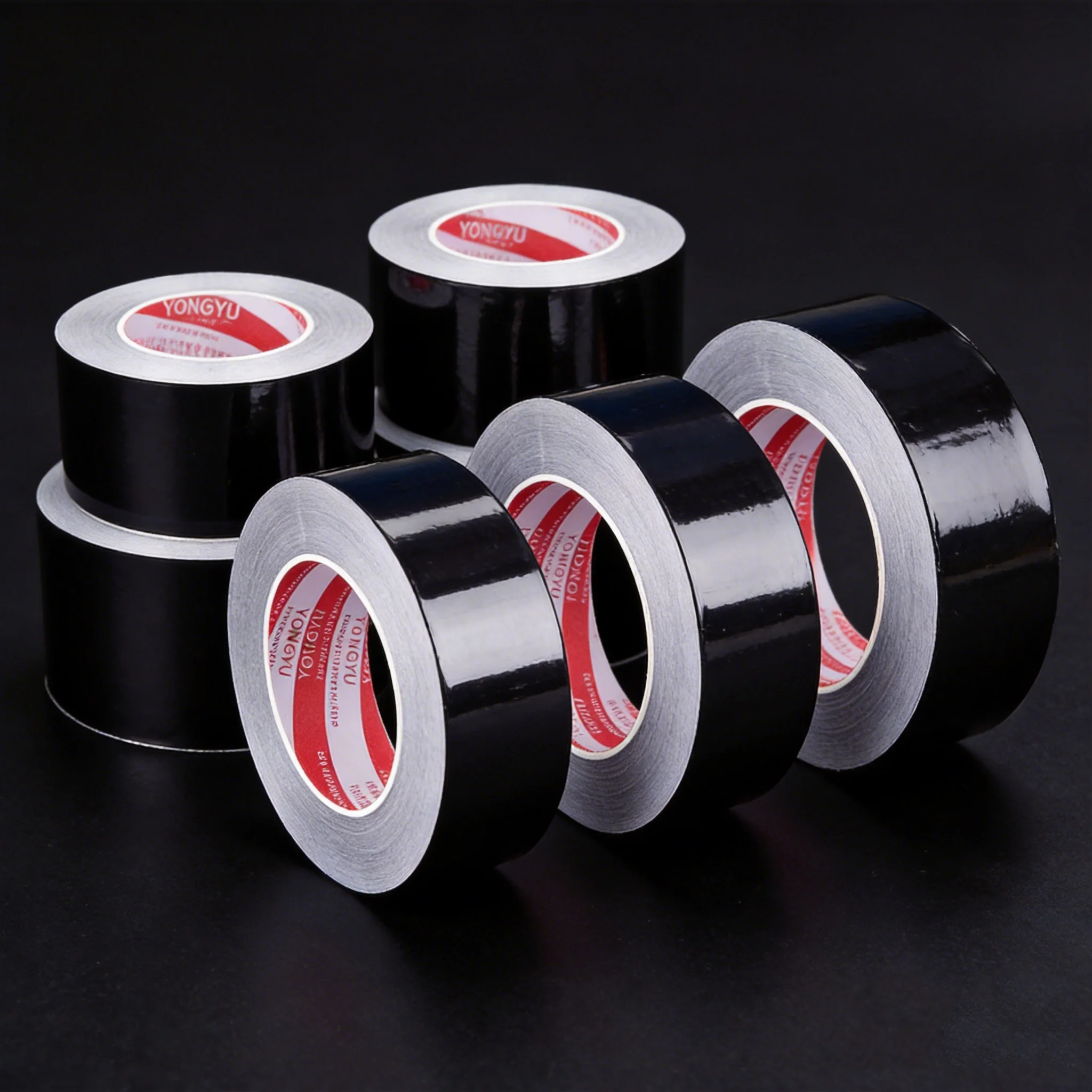 5 Rolls Black Aluminum Foil Tape 50mm x 20m Heat Resistant Thermal Conductive Tape for LED Light Electronics Cooling Insulation