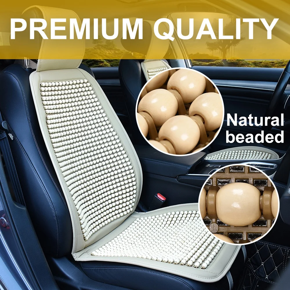 1PCS Wood Beads Seat Cover for Car Seat, Wooden Beaded Car Driver Seat Mat Matress for Summer