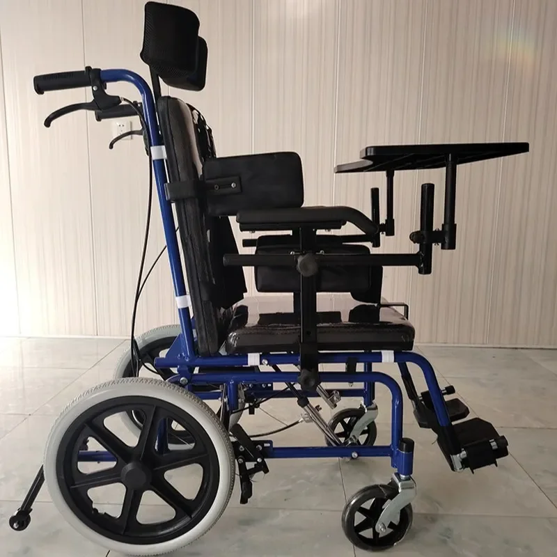 Folding Lightweight Manual Wheelchair for Children with Cerebral Palsy Multi-functional Hydraulic Small Scooter