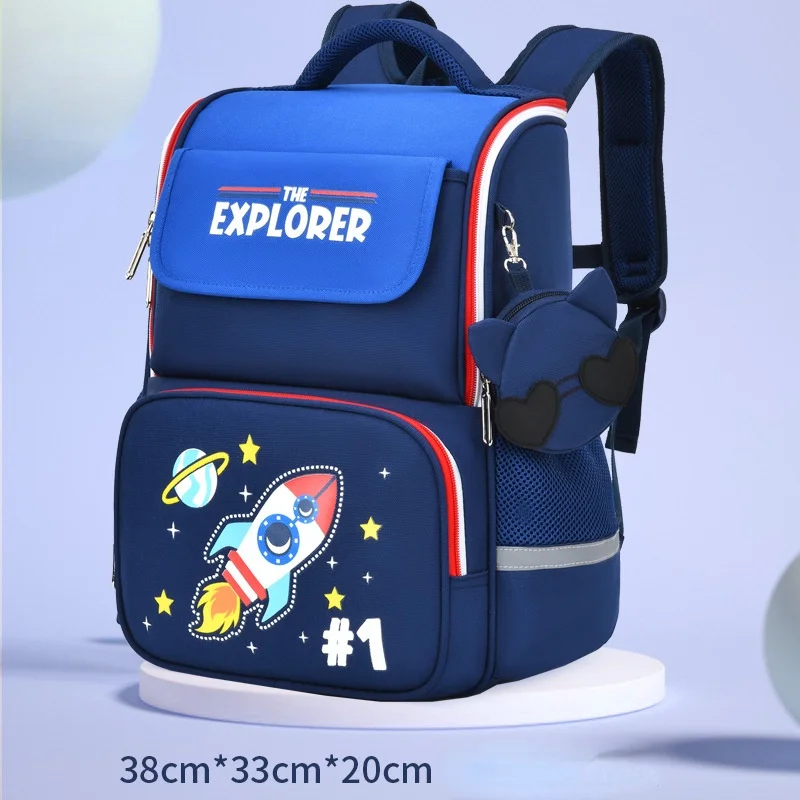 Korean Primary Children Cartoon Rocket Explorer Mouse Backpacks New Girl Boy Grade 1-6 Large Capacity Schoolbags for Students