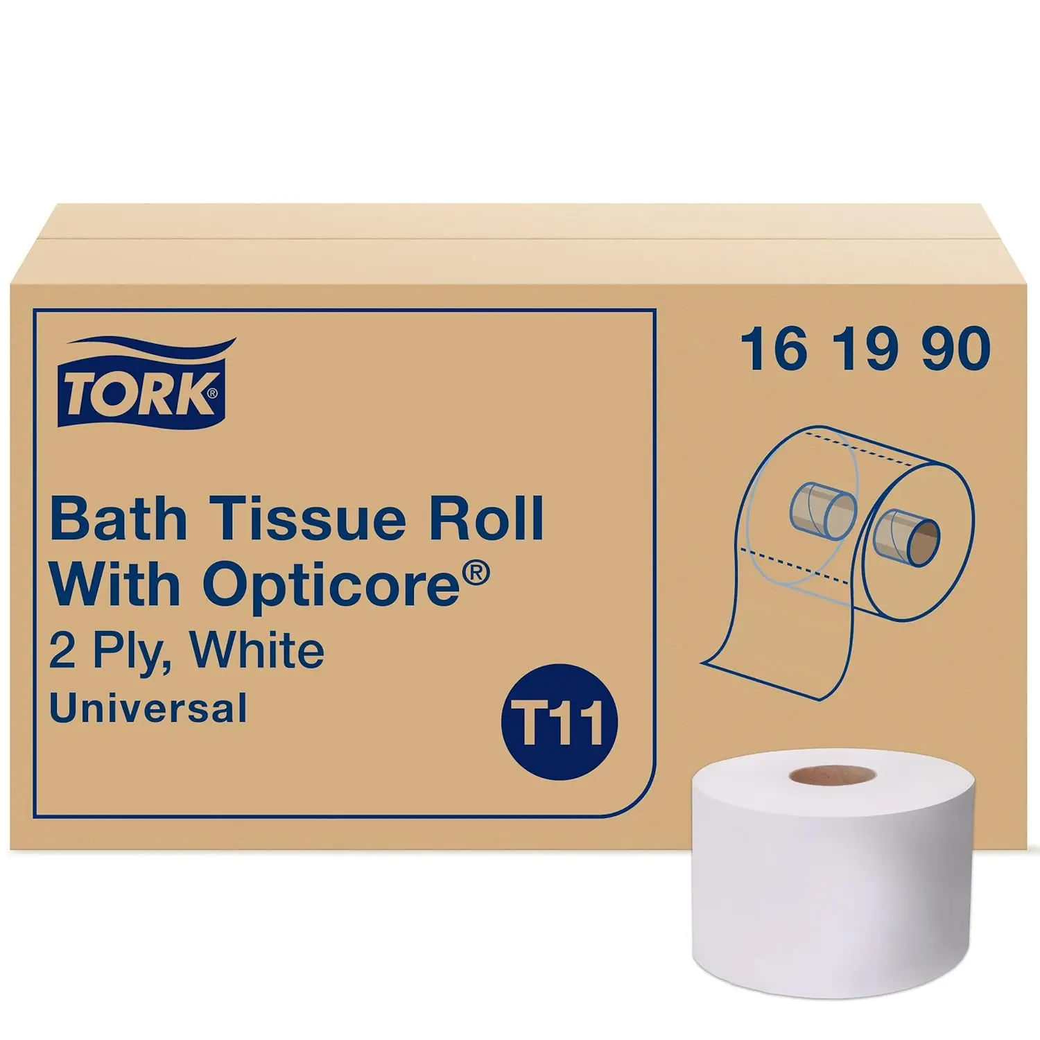 

Universal White Toilet Paper Roll, 2-Ply, 36 x 865 Sheets, Mid-Size for Easy Use