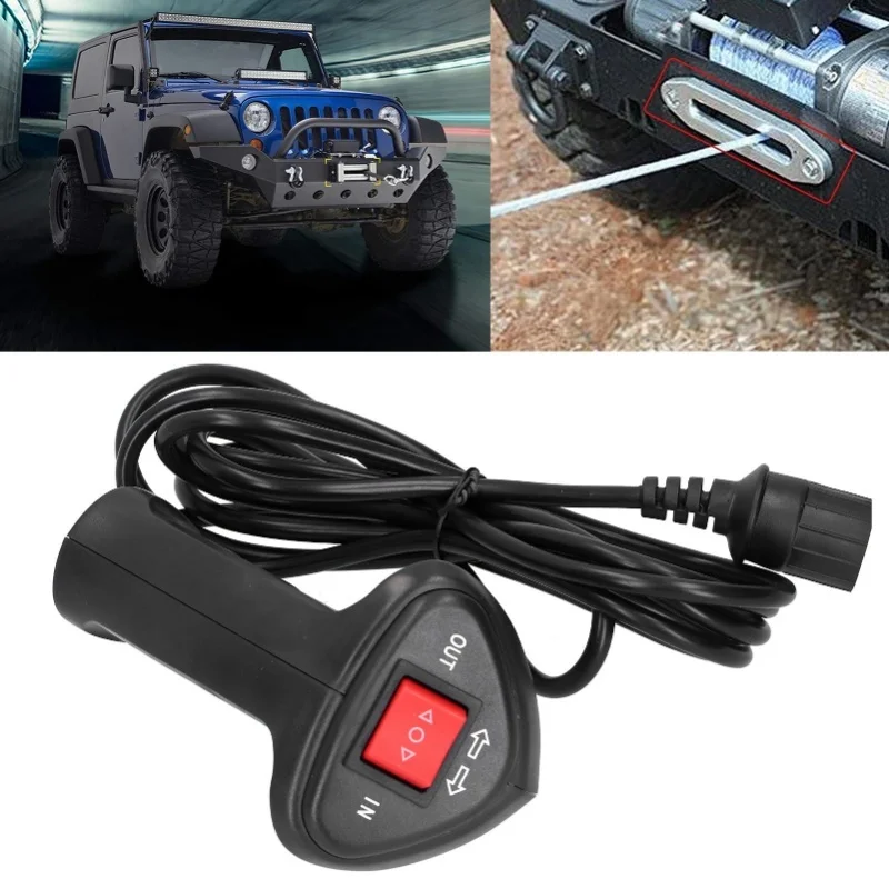 Electric Winch Remote Control Controller With 9.2ft Cable For Car Off-Road Vehicle