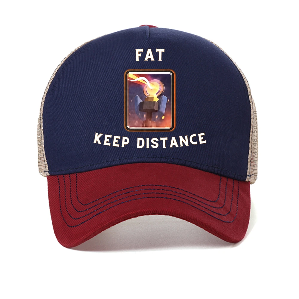 

Fat Keep Distance Girl print baseball cap Women Gift for Him and Her Kawaii Cute Memes caps fashion causal mesh snapback hats