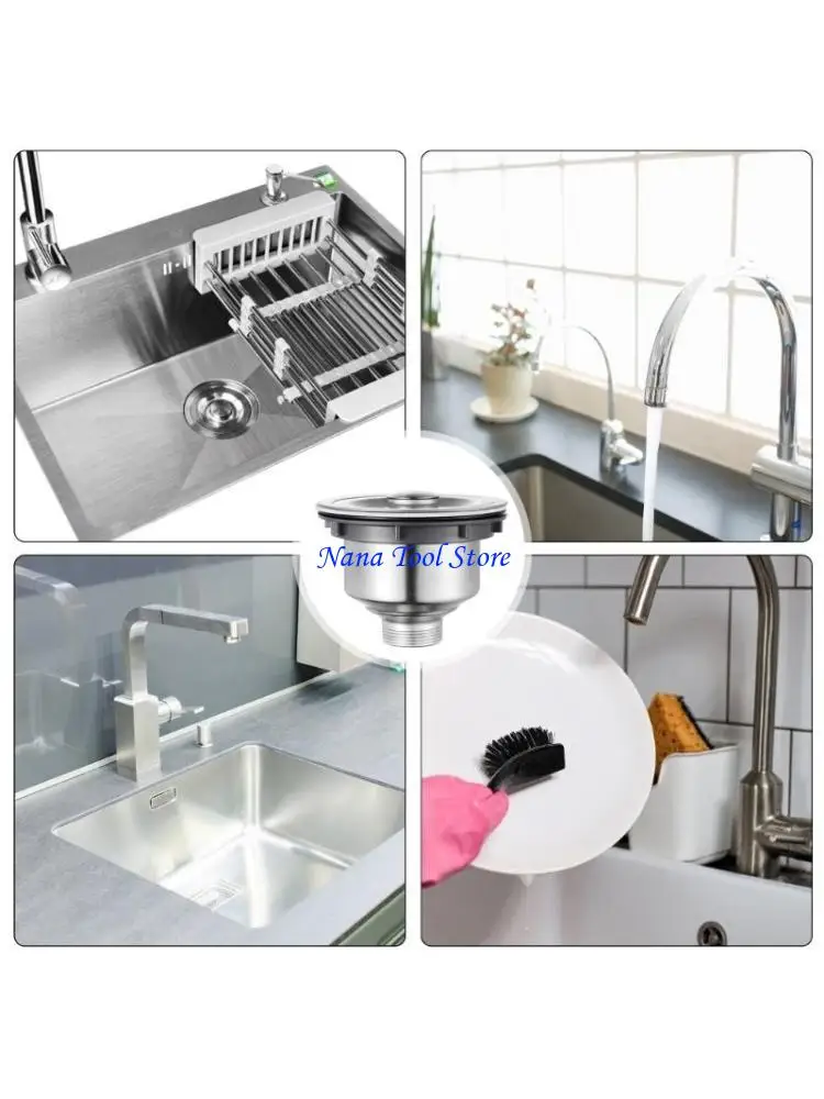 31GJ Kitchen Sink Drain with Steel Basket & Tailpiece Kitchen Drain Assembly for Home