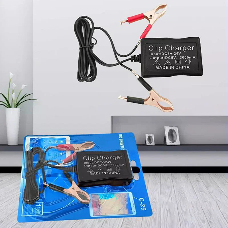 Conversor DC de alto desempenho com clipe de bateria 5V 3 portas USB Adaptador de alimentação DC Módulo de carregamento Buck para tablets de telefone