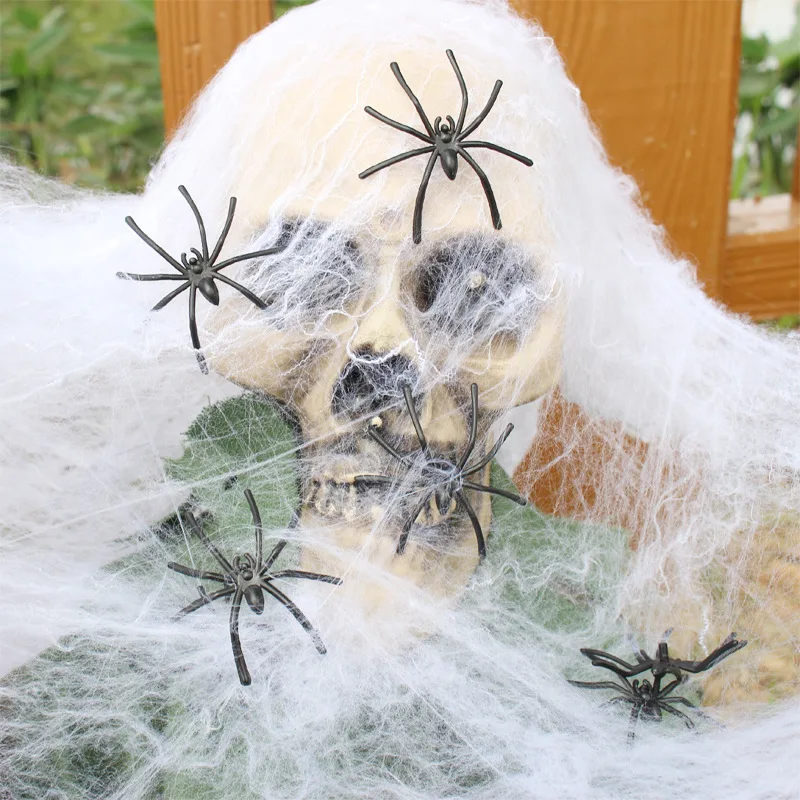 Decorazioni realistiche di Halloween ragnatela artificiale decorazioni spaventose per feste di Halloween per Bar oggetti di scena per la casa stregata regali per bambini
