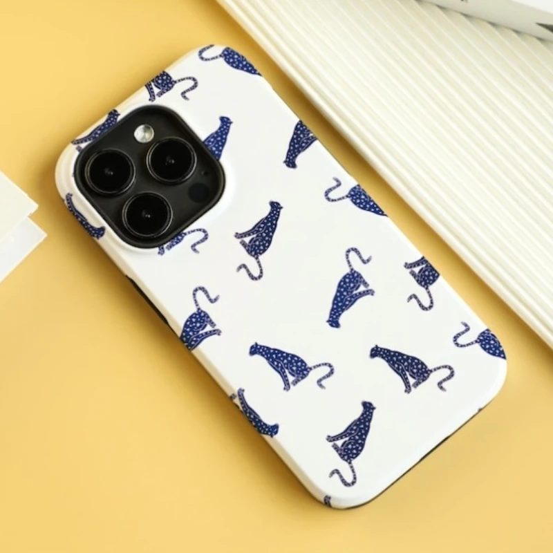 حافظة هاتف مغناطيسية لهاتف آيفون 17 16 15 14 13 12 11 16e Air PRO Plus غطاء مقاوم للصدمات من الأكريليك الصلب بطبعة الفهد #1