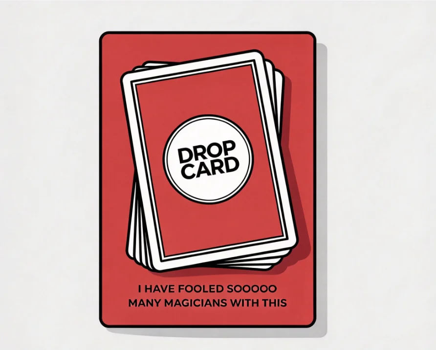 Drop Card by Chris Rawlins Visual Card Magic Trick Selected Card Drop Effect Close Up Street Magic Gimmick for Magicians